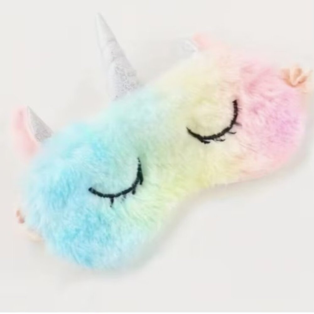 Fuzzy & Soft Rainbow Unicorn Eye Mask (BRAND-NEW & ADORABLE!)